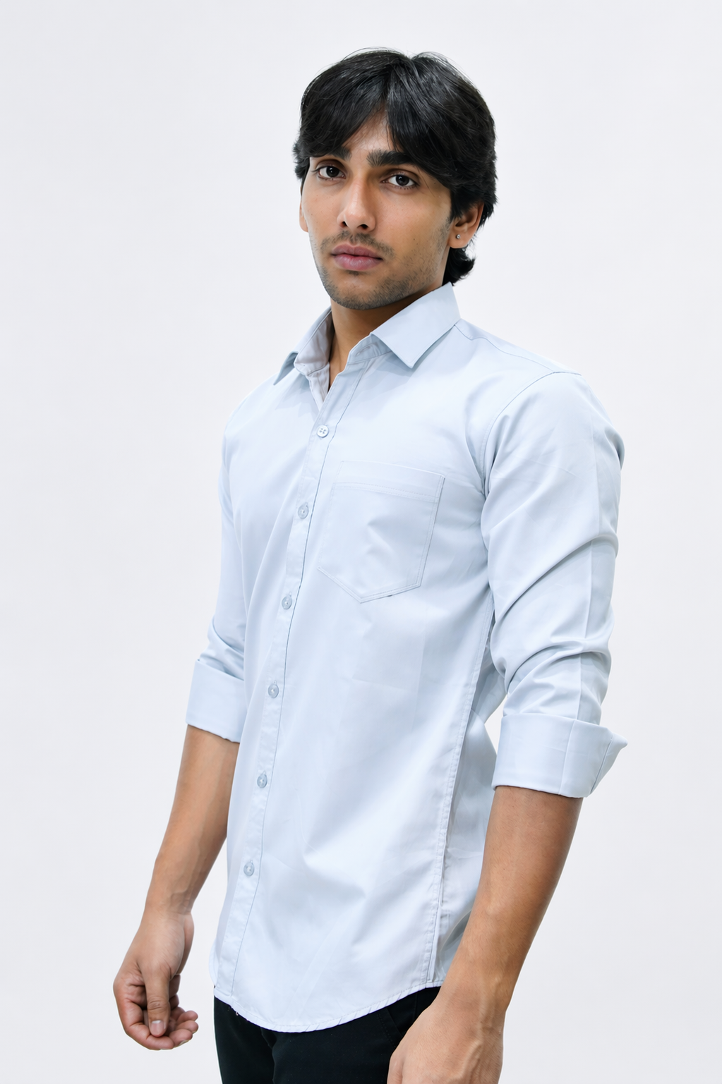 SATP LIGHT GREY | SLIM FIT PREMIUM POLO NECK CASUAL SHIRT | TEASERWEAR