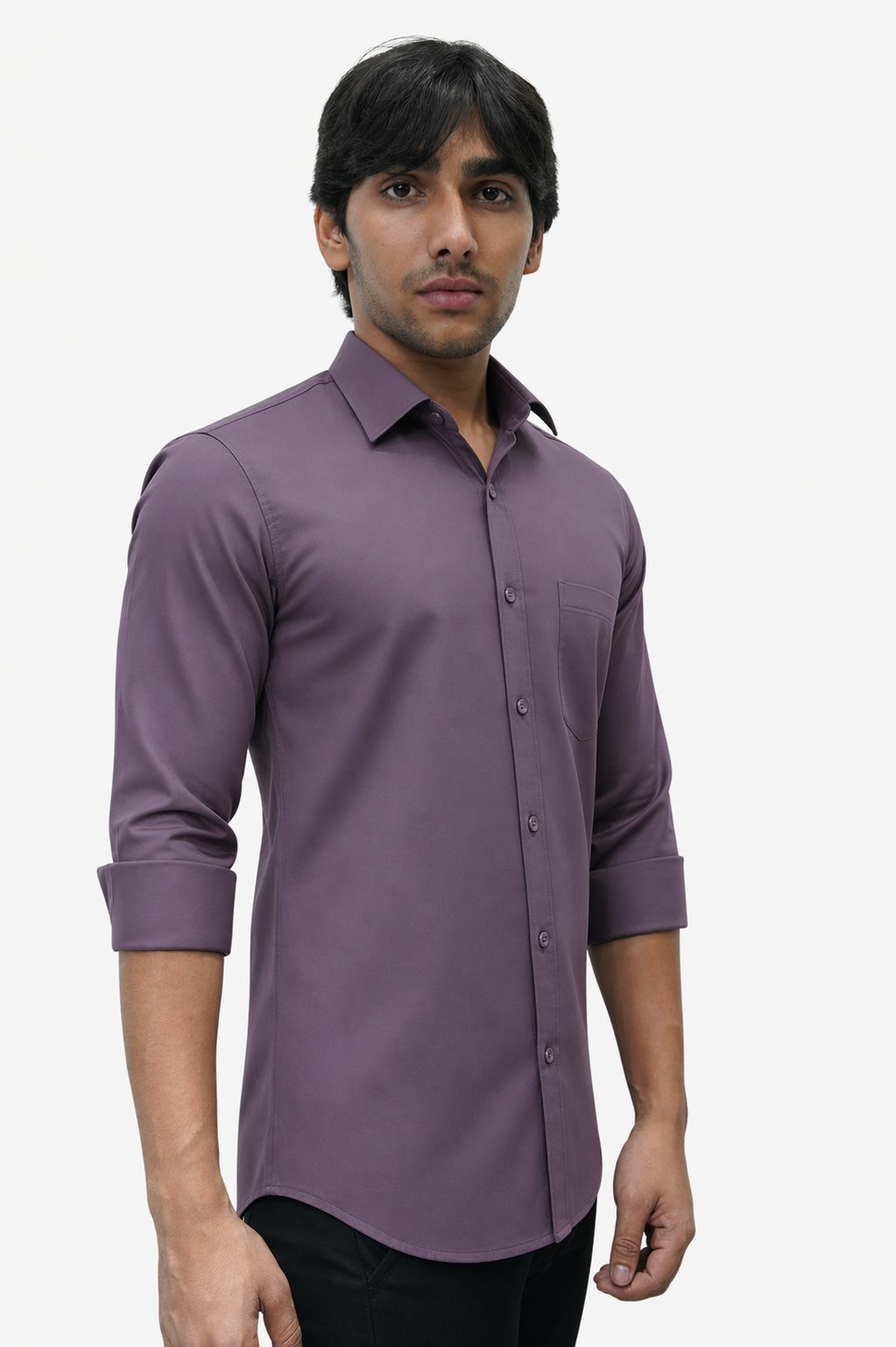 SATP PURPLE | SLIM FIT PREMIUM POLO NECK CASUAL SHIRT | TEASERWEAR