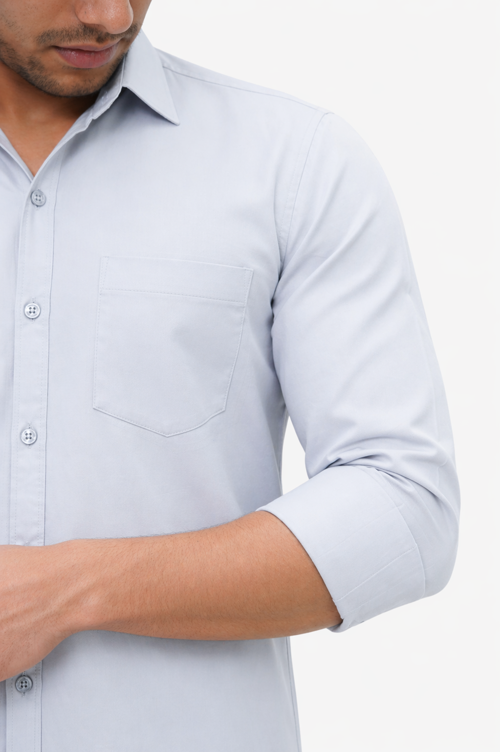 SATP LIGHT GREY | SLIM FIT PREMIUM POLO NECK CASUAL SHIRT | TEASERWEAR