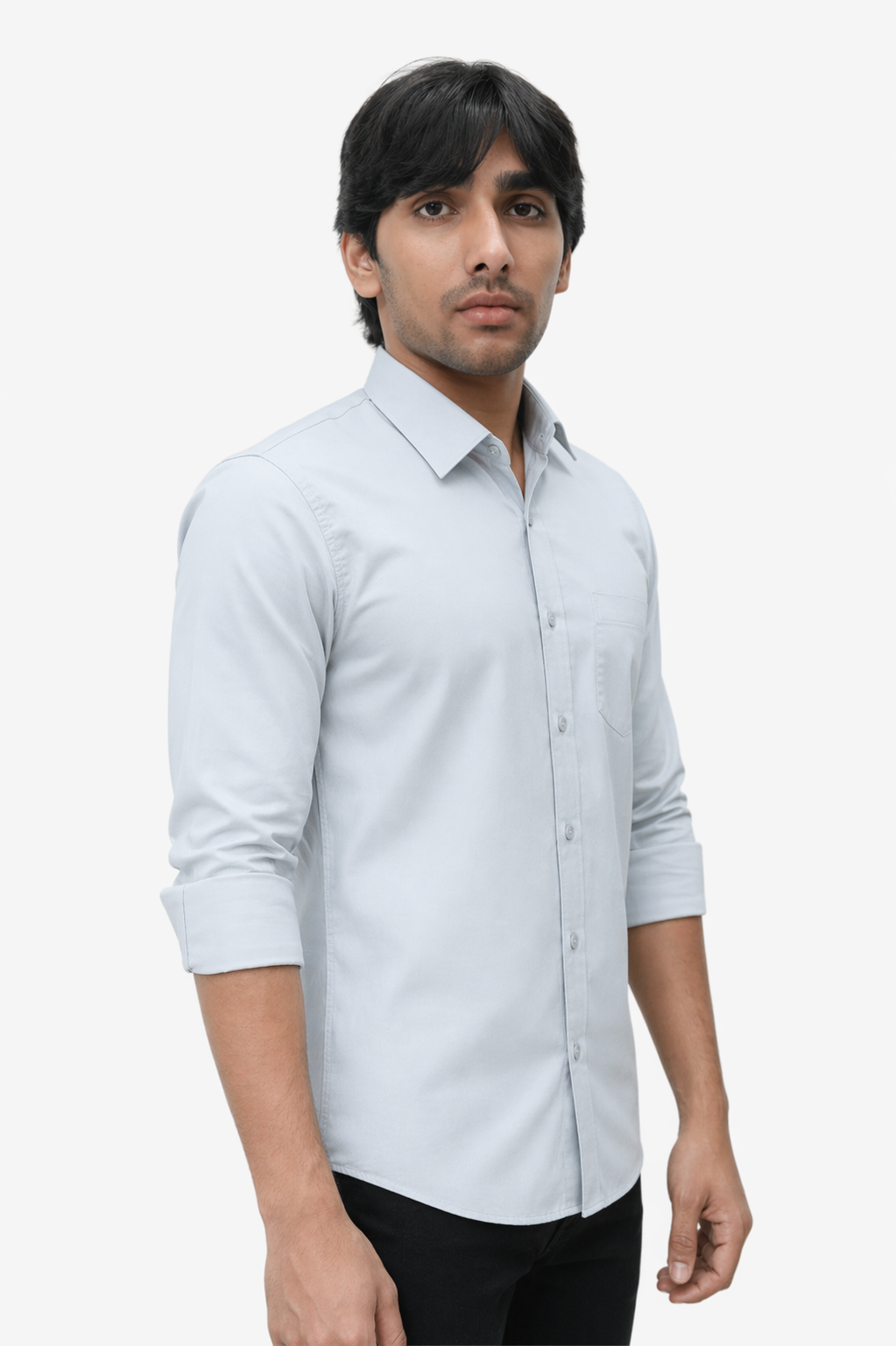 SATP LIGHT GREY | SLIM FIT PREMIUM POLO NECK CASUAL SHIRT | TEASERWEAR