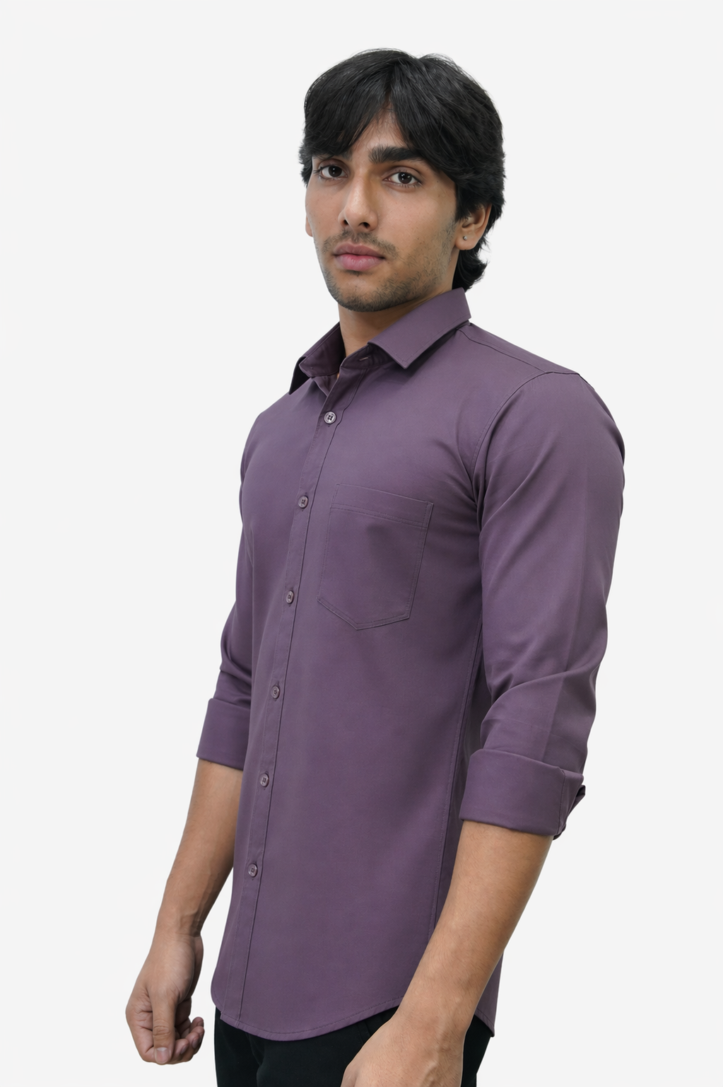SATP PURPLE | SLIM FIT PREMIUM POLO NECK CASUAL SHIRT | TEASERWEAR