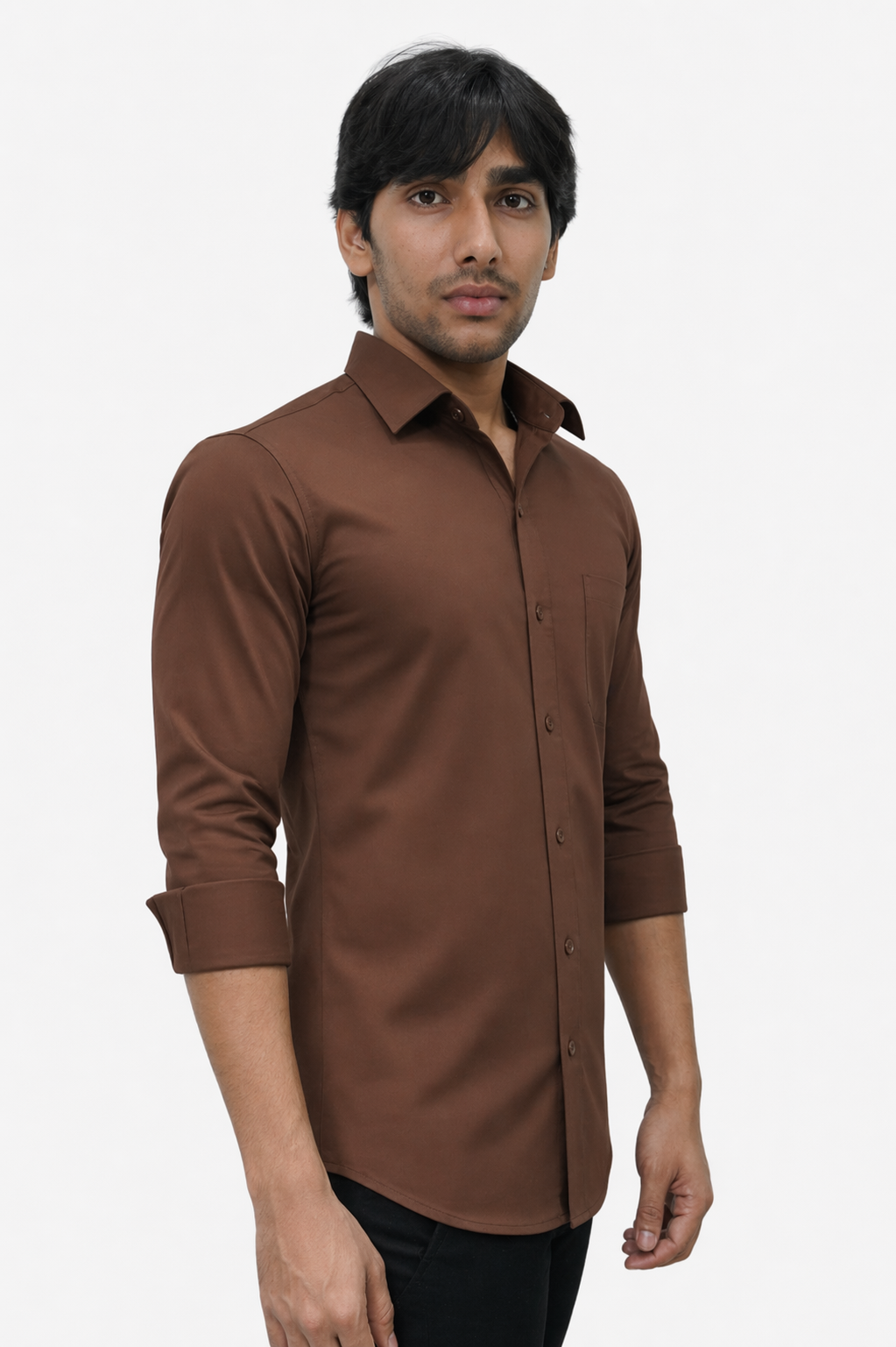 SATPR LIGHT BROWN | SLIM FIT PREMIUM POLO NECK CASUAL SHIRT | TEASERWEAR