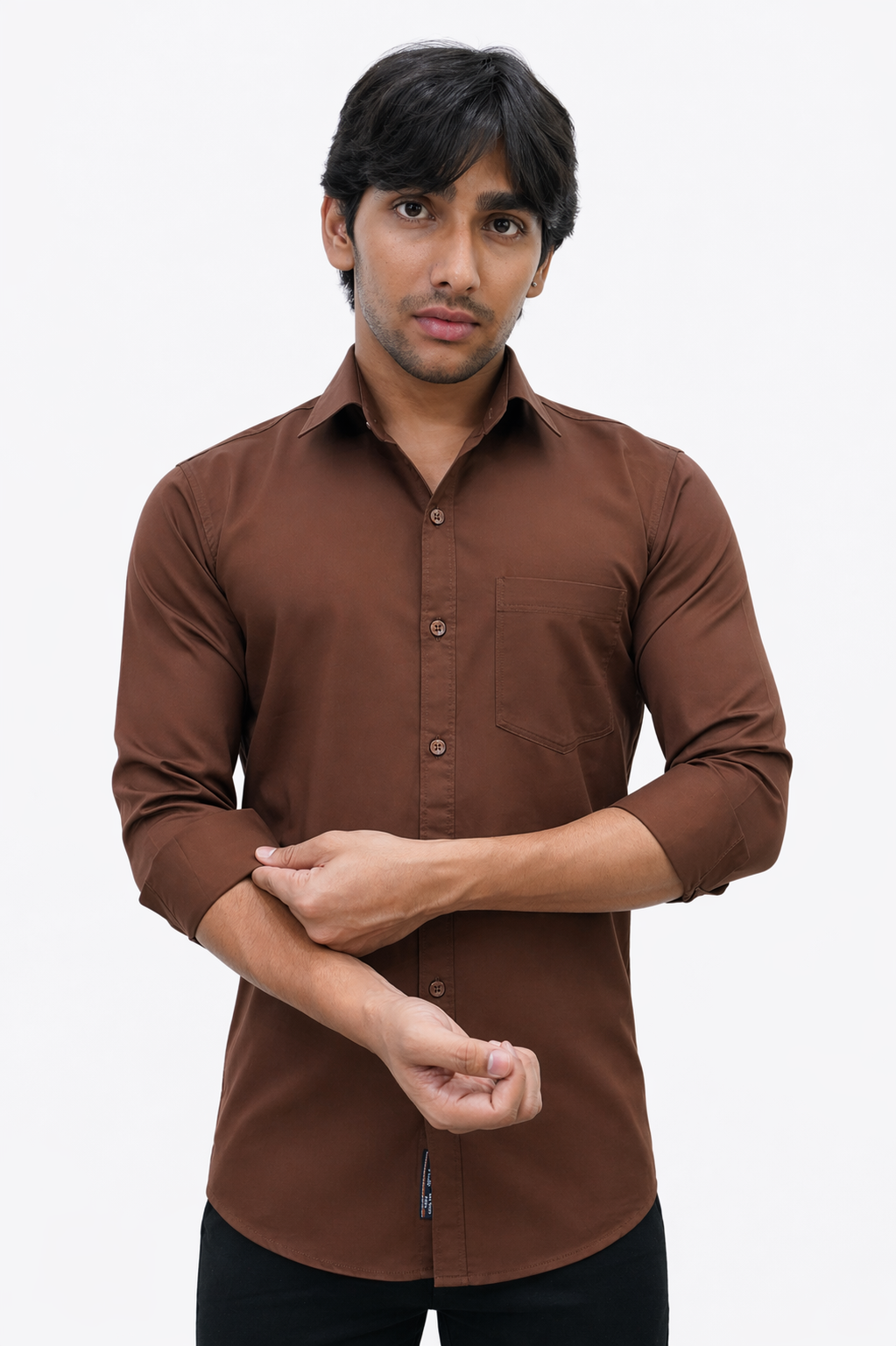 SATPR LIGHT BROWN | SLIM FIT PREMIUM POLO NECK CASUAL SHIRT | TEASERWEAR