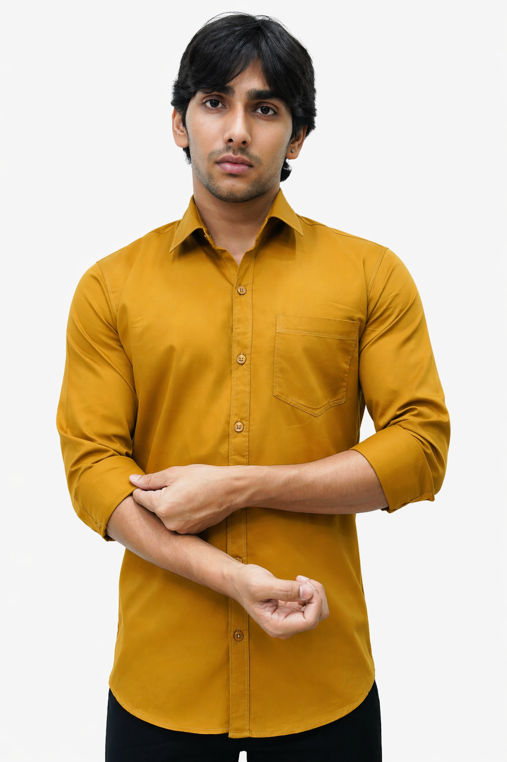 SATP MUSTARD | SLIM FIT PREMIUM POLO NECK CASUAL SHIRT | TEASERWEAR