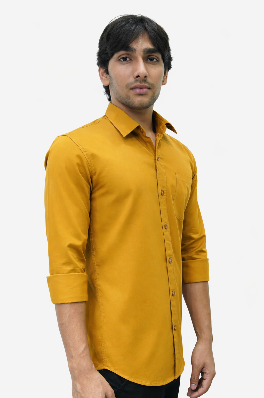 SATP MUSTARD | SLIM FIT PREMIUM POLO NECK CASUAL SHIRT | TEASERWEAR