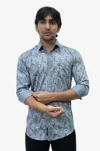 SATPR DARK GREY | SLIM FIT PREMIUM POLO NECK CASUAL SHIRT | TEASERWEAR