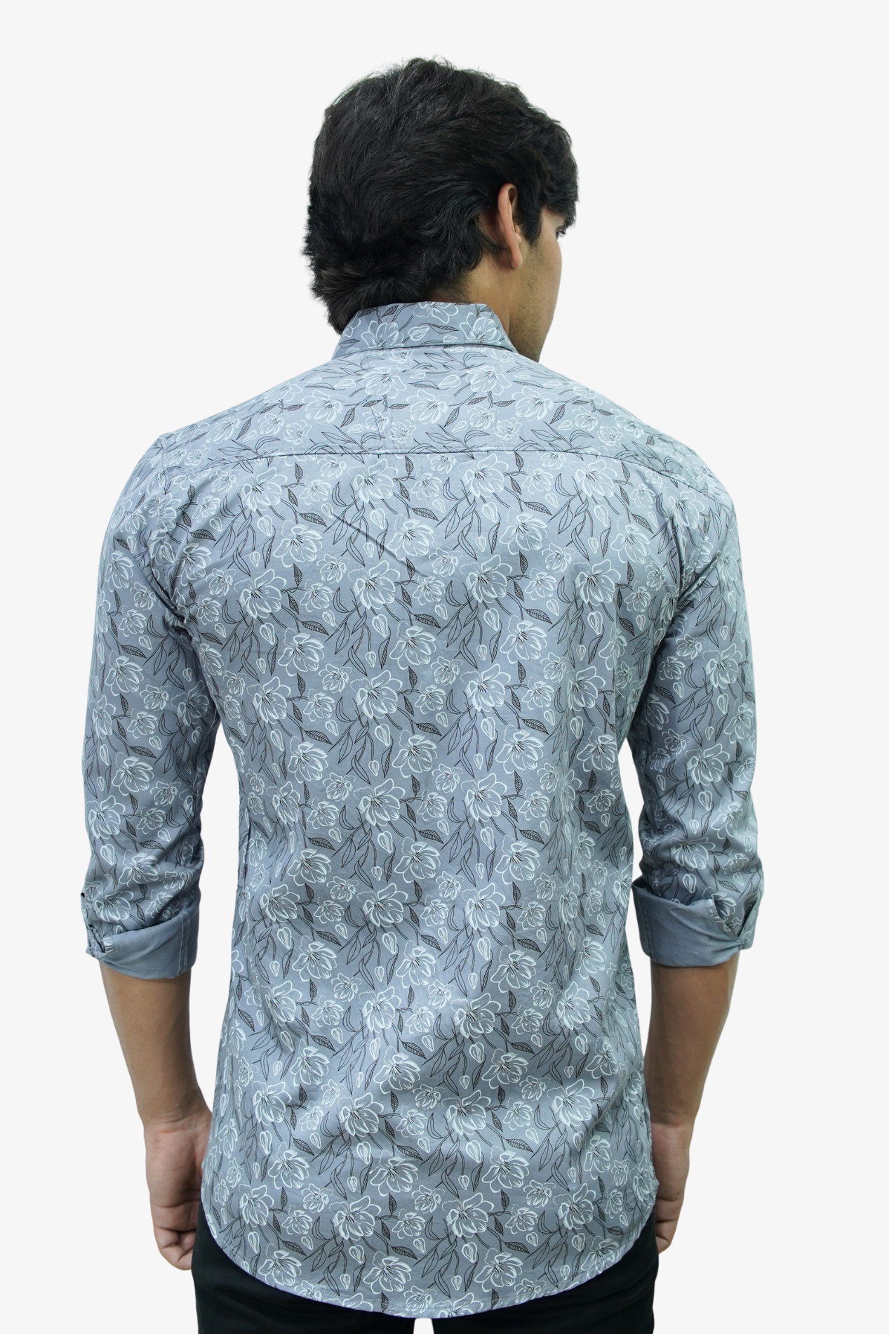 SATPR DARK GREY | SLIM FIT PREMIUM POLO NECK CASUAL SHIRT | TEASERWEAR
