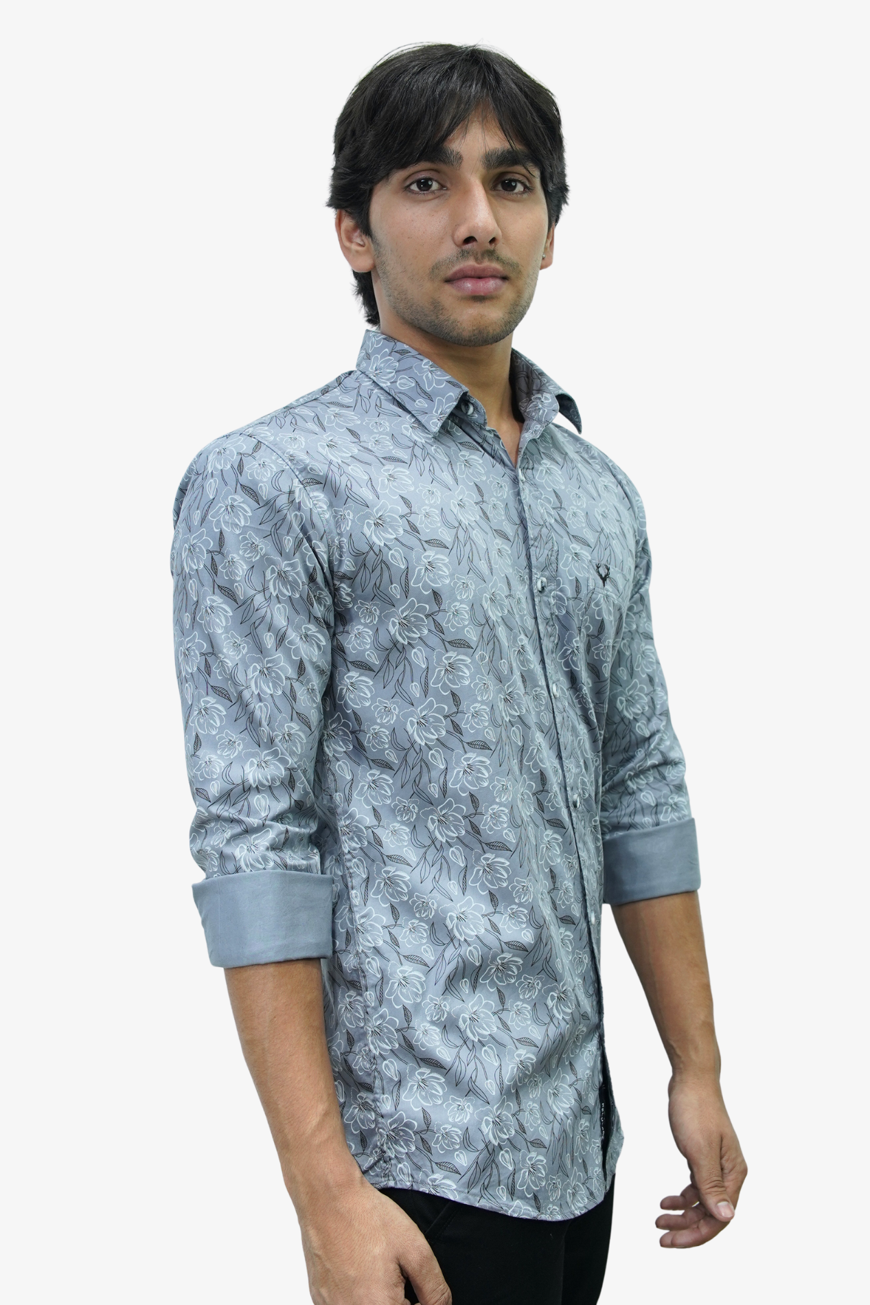 SATPR DARK GREY | SLIM FIT PREMIUM POLO NECK CASUAL SHIRT | TEASERWEAR