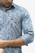 SATPR DARK GREY | SLIM FIT PREMIUM POLO NECK CASUAL SHIRT | TEASERWEAR