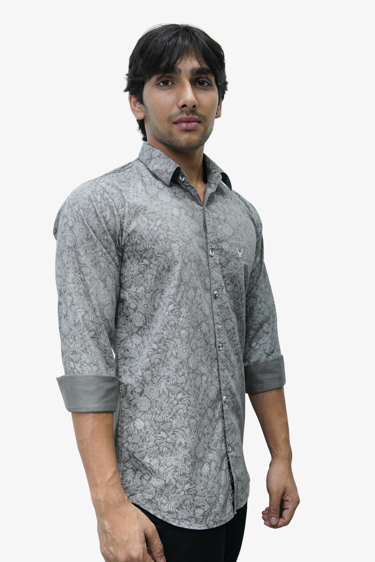 SATPR LIGHT-GREY | SLIM FIT PREMIUM POLO NECK CASUAL SHIRT | TEASERWEAR