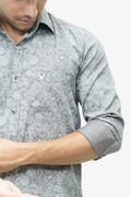 SATPR LIGHT-GREY | SLIM FIT PREMIUM POLO NECK CASUAL SHIRT | TEASERWEAR