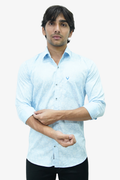 SATPR LIGHT SKY BLUE | SLIM FIT PREMIUM POLO NECK CASUAL SHIRT | TEASERWEAR