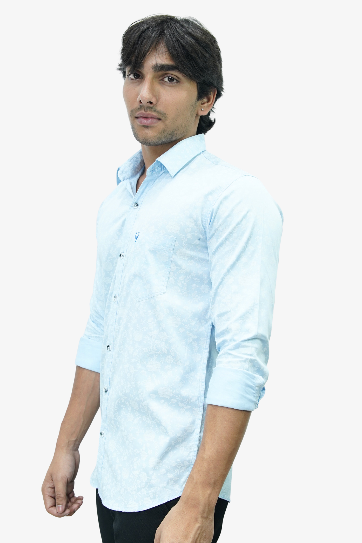 SATPR LIGHT SKY BLUE | SLIM FIT PREMIUM POLO NECK CASUAL SHIRT | TEASERWEAR