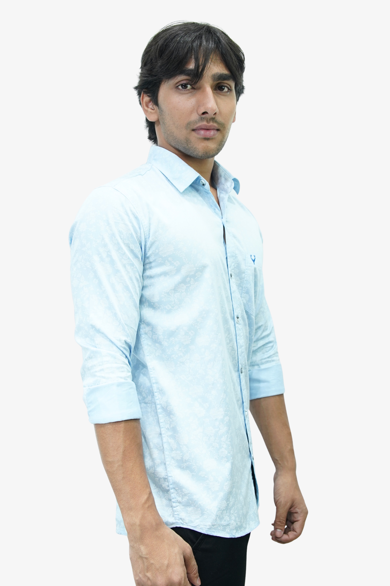 SATPR LIGHT SKY BLUE | SLIM FIT PREMIUM POLO NECK CASUAL SHIRT | TEASERWEAR