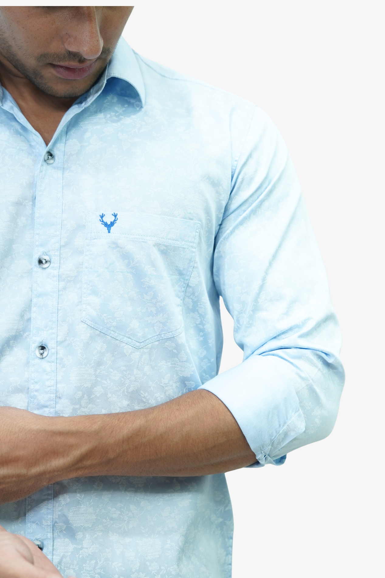 SATPR LIGHT SKY BLUE | SLIM FIT PREMIUM POLO NECK CASUAL SHIRT | TEASERWEAR