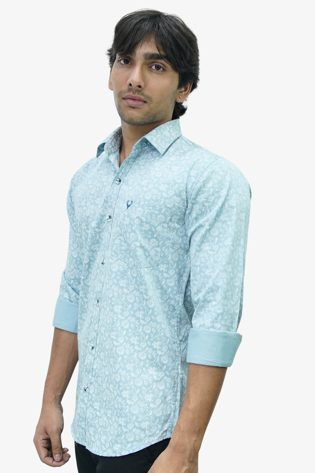 SATPR SKY BLUE | SLIM FIT PREMIUM POLO NECK CASUAL SHIRT | TEASERWEAR