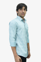 SATPR SKY BLUE | SLIM FIT PREMIUM POLO NECK CASUAL SHIRT | TEASERWEAR