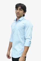 SATP SKY BLUE | SLIM FIT PREMIUM POLO NECK CASUAL SHIRT | TEASERWEAR