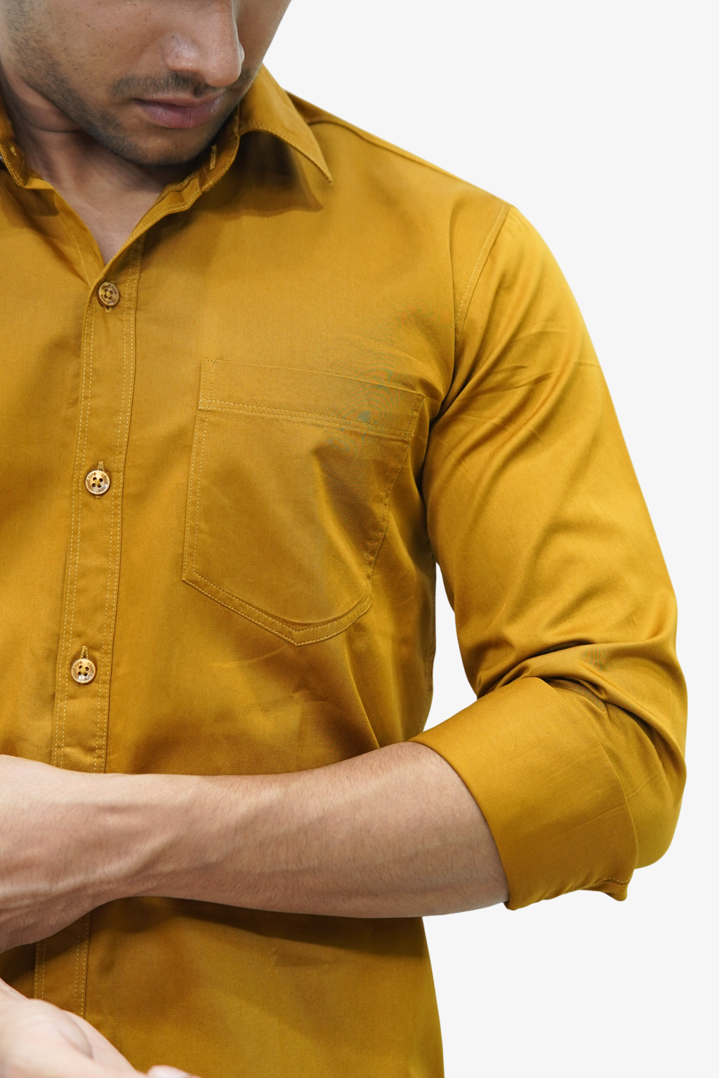 SATP MUSTARD | SLIM FIT PREMIUM POLO NECK CASUAL SHIRT | TEASERWEAR