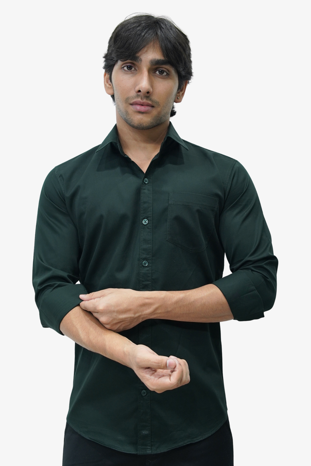 SATP BLACK | SLIM FIT PREMIUM POLO NECK CASUAL SHIRT | TEASERWEAR