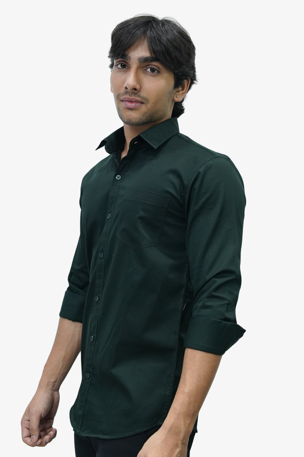 SATP BLACK | SLIM FIT PREMIUM POLO NECK CASUAL SHIRT | TEASERWEAR