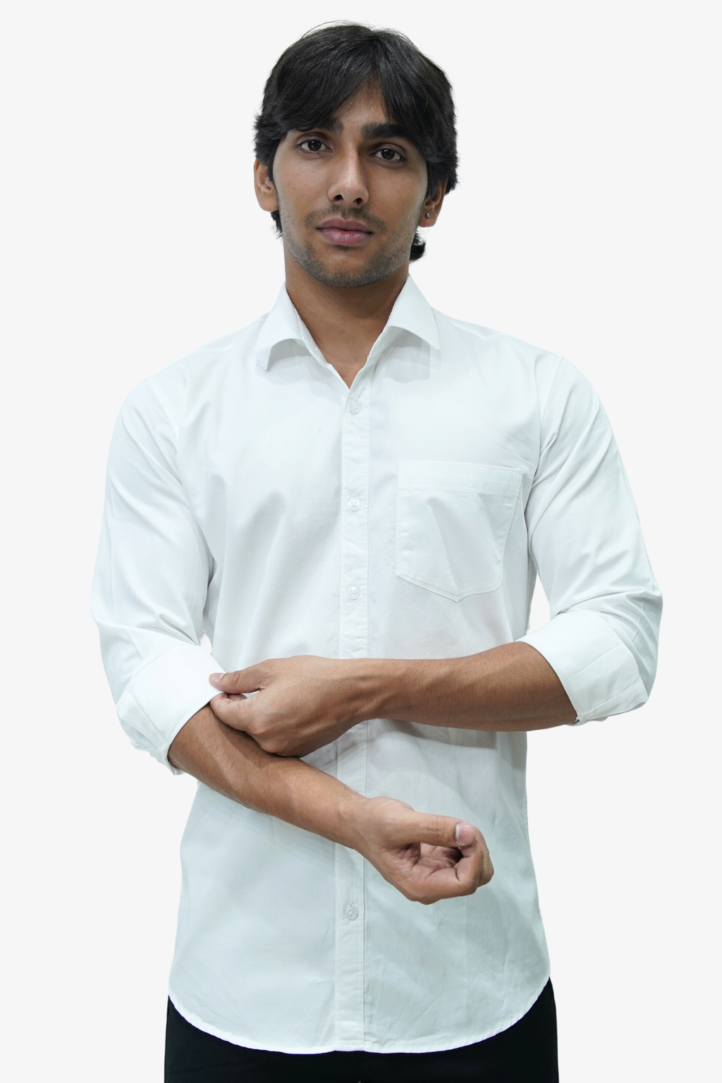 SATP WHITE | SLIM FIT PREMIUM POLO NECK CASUAL SHIRT | TEASERWEAR