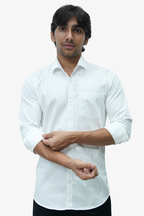 SATP WHITE | SLIM FIT PREMIUM POLO NECK CASUAL SHIRT | TEASERWEAR