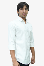 SATP WHITE | SLIM FIT PREMIUM POLO NECK CASUAL SHIRT | TEASERWEAR