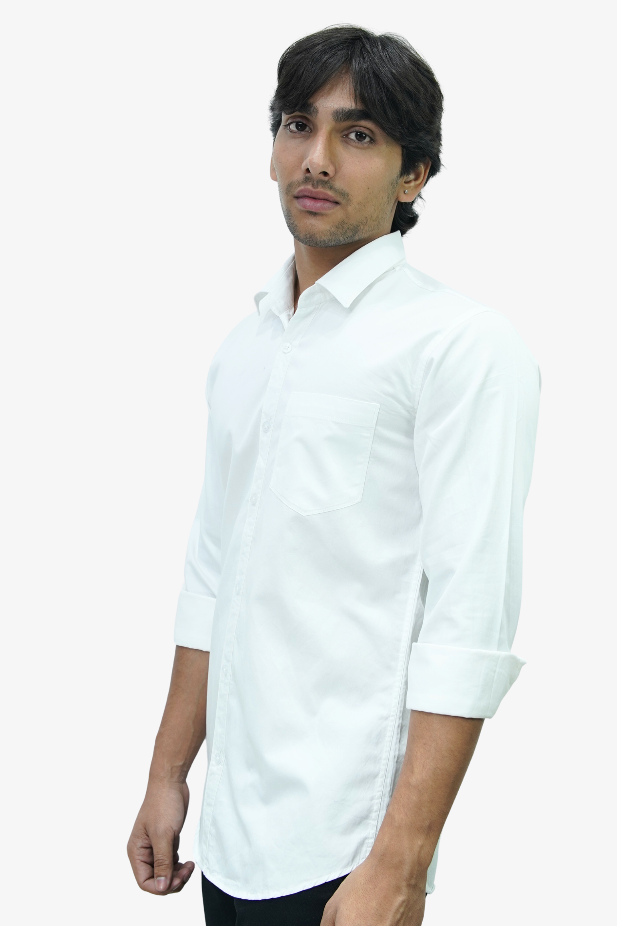 SATP WHITE | SLIM FIT PREMIUM POLO NECK CASUAL SHIRT | TEASERWEAR