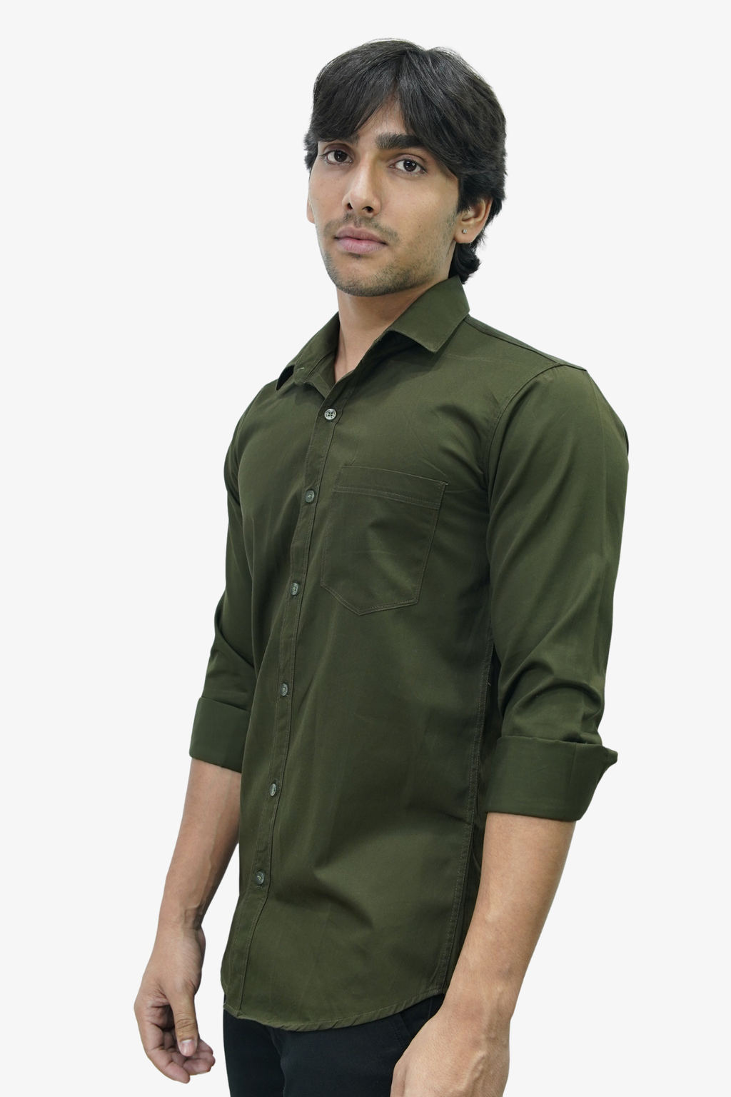 SATP DARK GREEN | SLIM FIT PREMIUM POLO NECK CASUAL SHIRT | TEASERWEAR