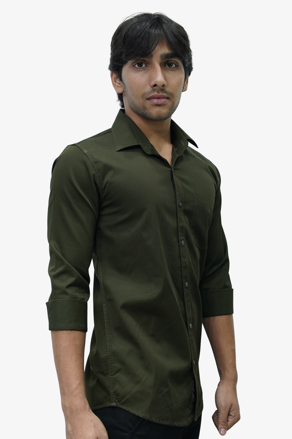 SATP DARK GREEN | SLIM FIT PREMIUM POLO NECK CASUAL SHIRT | TEASERWEAR