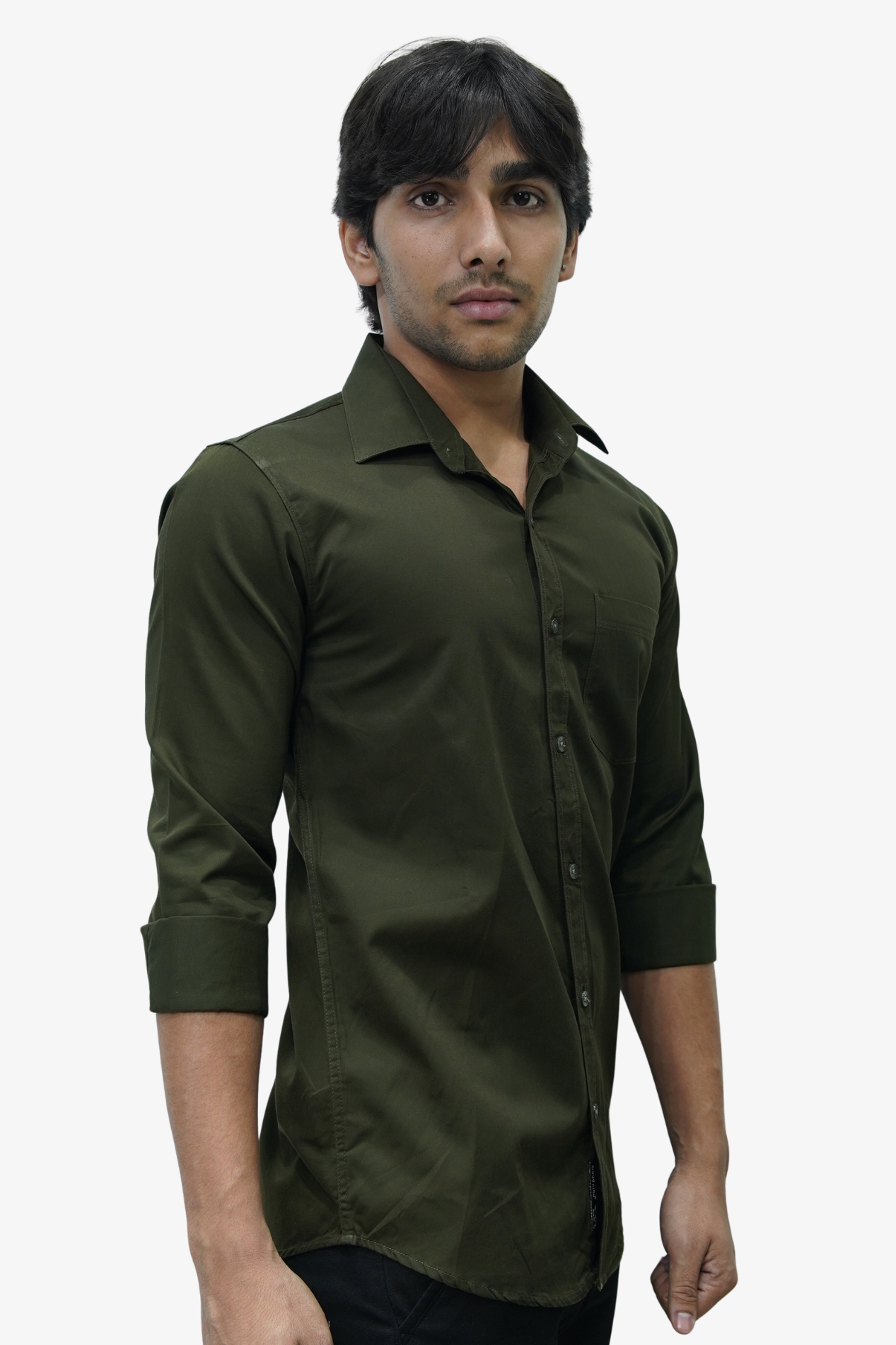 SATP DARK GREEN | SLIM FIT PREMIUM POLO NECK CASUAL SHIRT | TEASERWEAR
