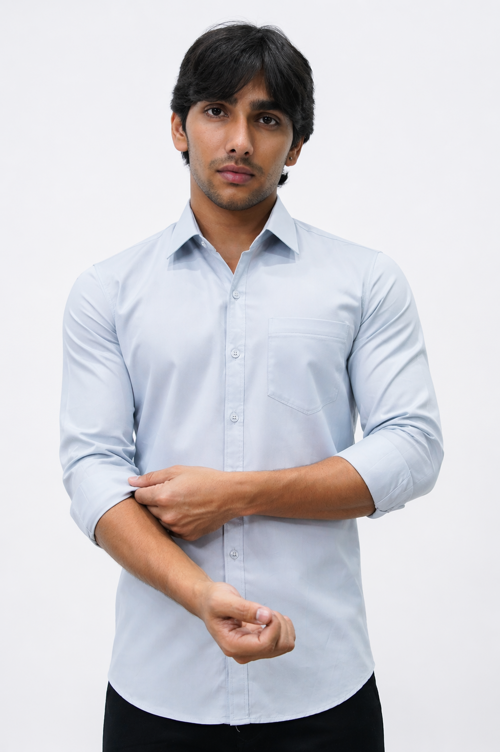 SATP LIGHT GREY | SLIM FIT PREMIUM POLO NECK CASUAL SHIRT | TEASERWEAR