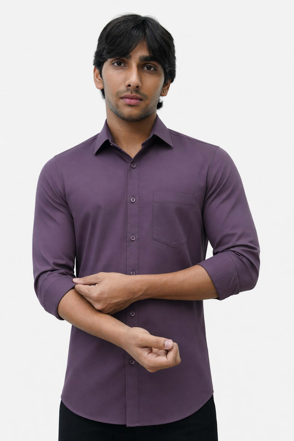 SATP PURPLE | SLIM FIT PREMIUM POLO NECK CASUAL SHIRT | TEASERWEAR