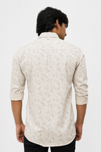 SATPR CREAM | SLIM FIT PREMIUM POLO NECK CASUAL SHIRT | TEASERWEAR