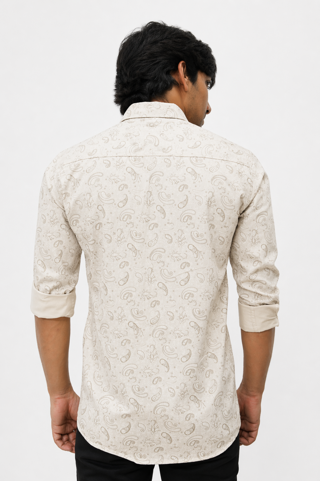 SATPR CREAM | SLIM FIT PREMIUM POLO NECK CASUAL SHIRT | TEASERWEAR