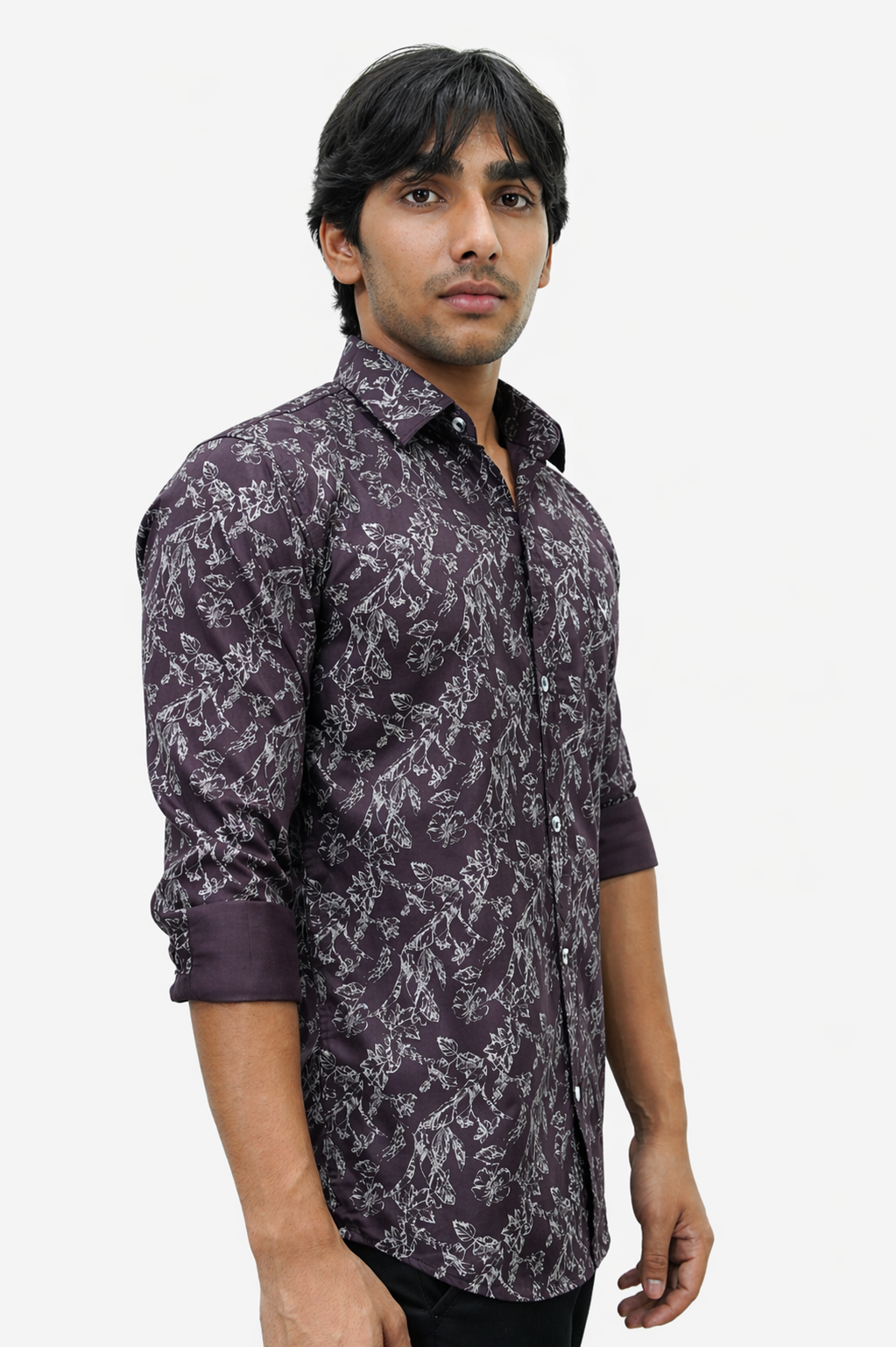 SATPR WINE | SLIM FIT PREMIUM POLO NECK CASUAL SHIRT | TEASERWEAR