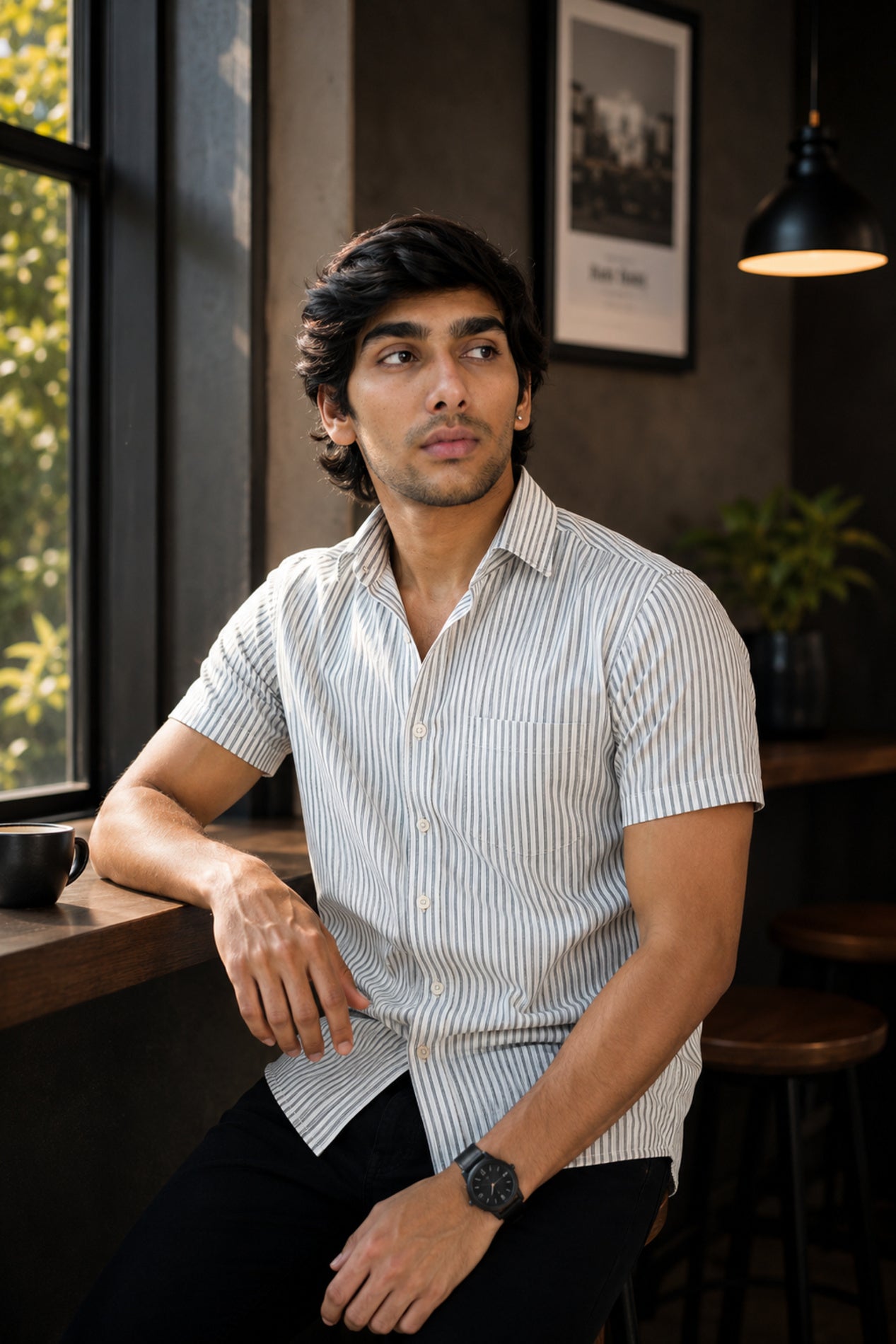 OXFHL LIGHT BLUE | SLIM FIT PREMIUM POLO NECK CASUAL SHIRT | TEASERWEAR