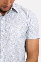DOBHP BLUE | SLIM FIT PREMIUM POLO NECK CASUAL SHIRT | TEASERWEAR