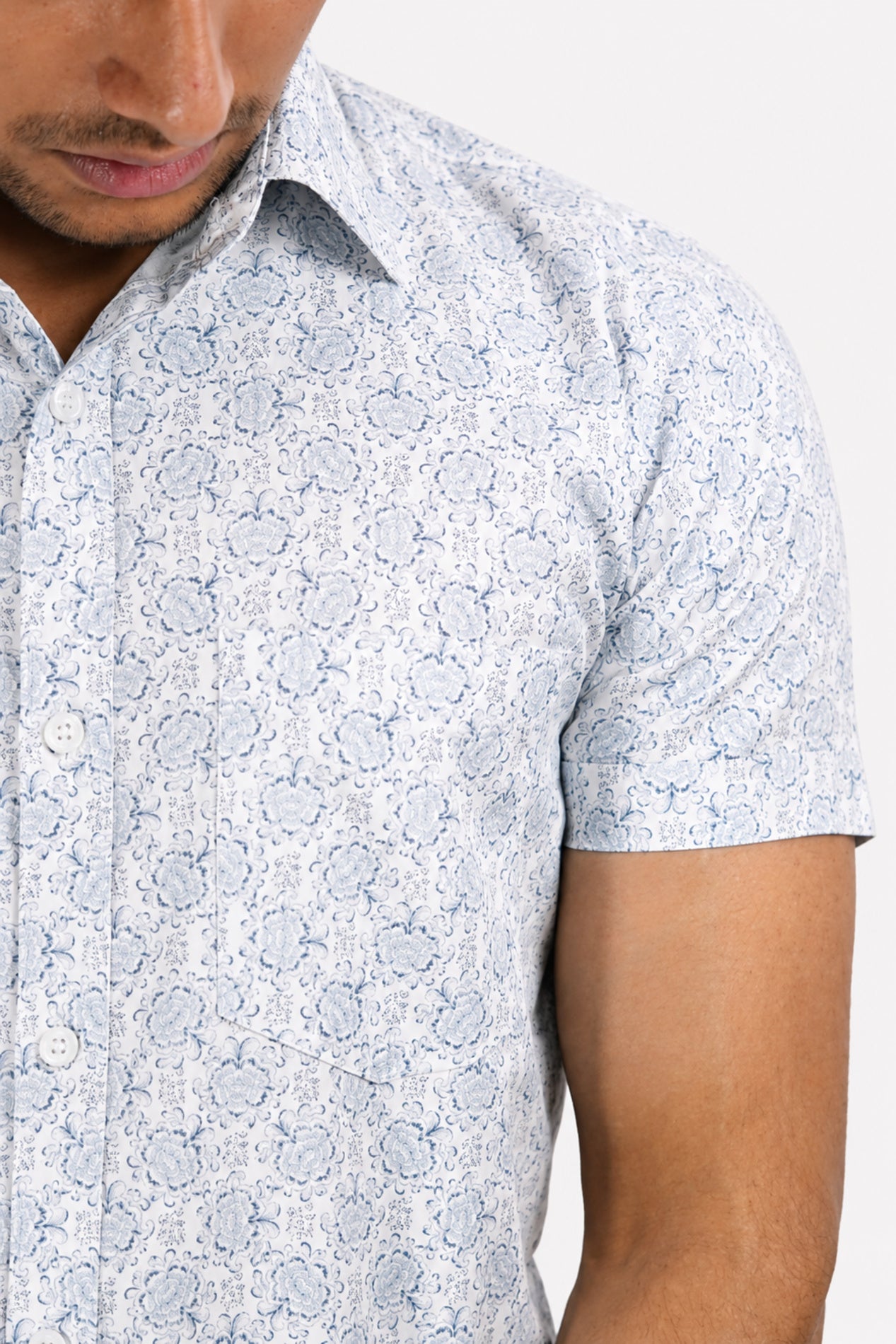 DOBHP BLUE | SLIM FIT PREMIUM POLO NECK CASUAL SHIRT | TEASERWEAR