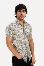 DOBHP CREAM | SLIM FIT PREMIUM POLO NECK CASUAL SHIRT | TEASERWEAR