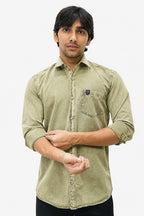ROF GREEN | SLIM FIT PREMIUM POLO NECK CASUAL SHIRT | TEASERWEAR
