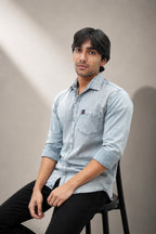 ROF BLUE | SLIM FIT PREMIUM POLO NECK CASUAL SHIRT | TEASERWEAR