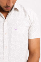 DOBHP WHITE | SLIM FIT PREMIUM POLO NECK CASUAL SHIRT | TEASERWEAR