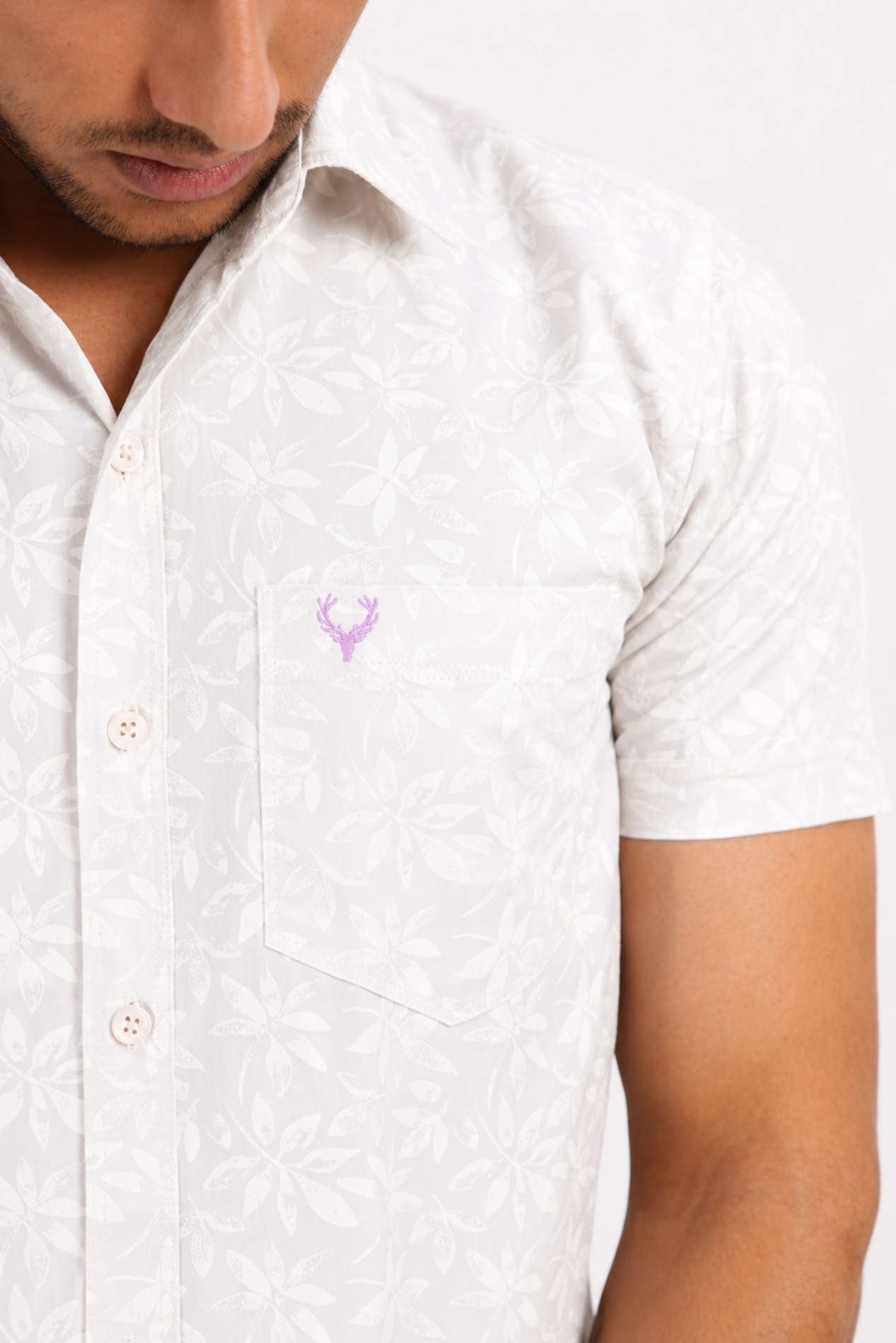 DOBHP WHITE | SLIM FIT PREMIUM POLO NECK CASUAL SHIRT | TEASERWEAR