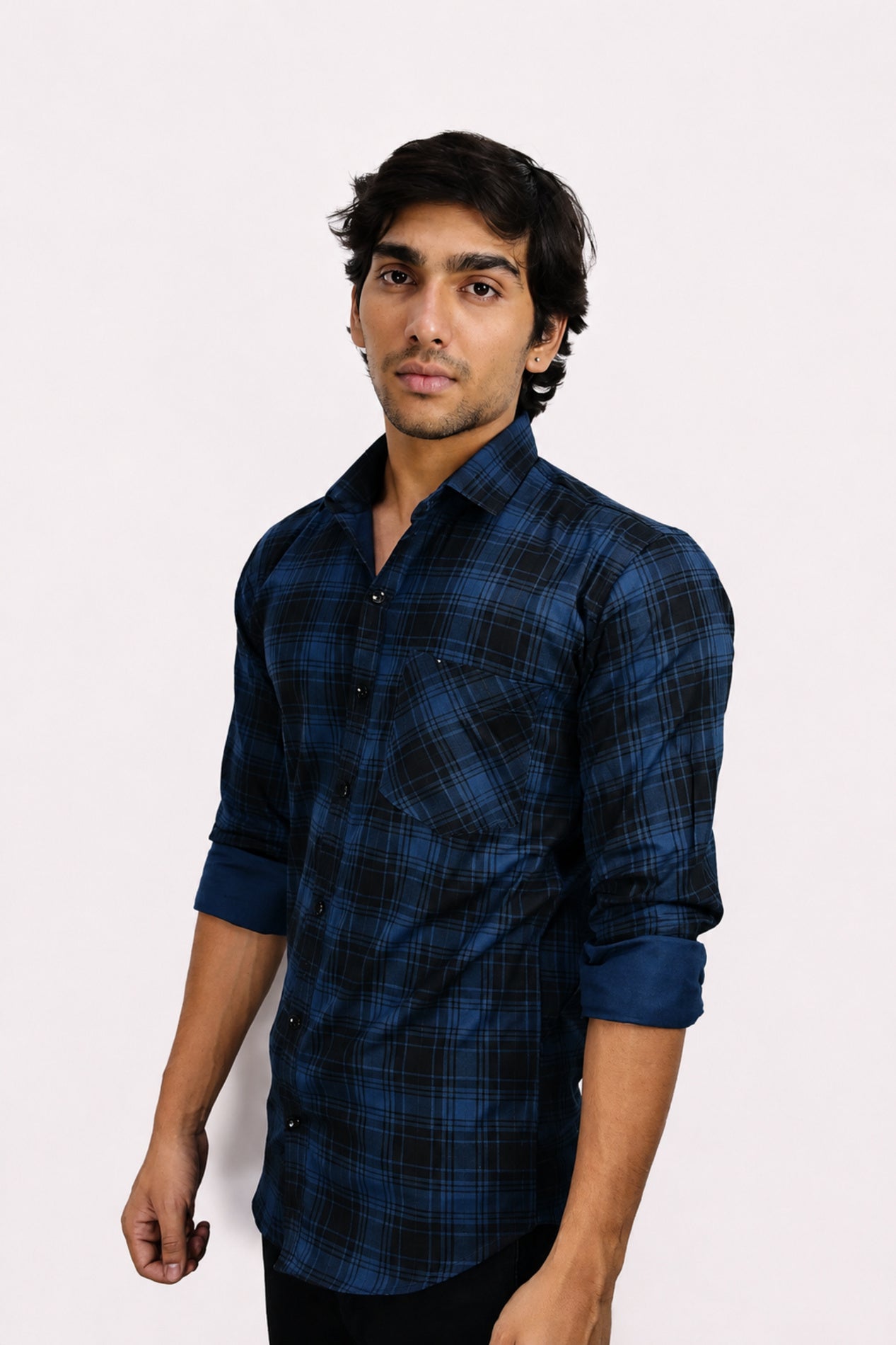 LAFC 2 NAVY BLUE | SLIM FIT PREMIUM POLO NECK CASUAL SHIRT | TEASERWEAR