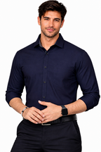 LAFRP NAVY BLUE | SLIM FIT PREMIUM POLO NECK CASUAL SHIRT | TEASERWEAR