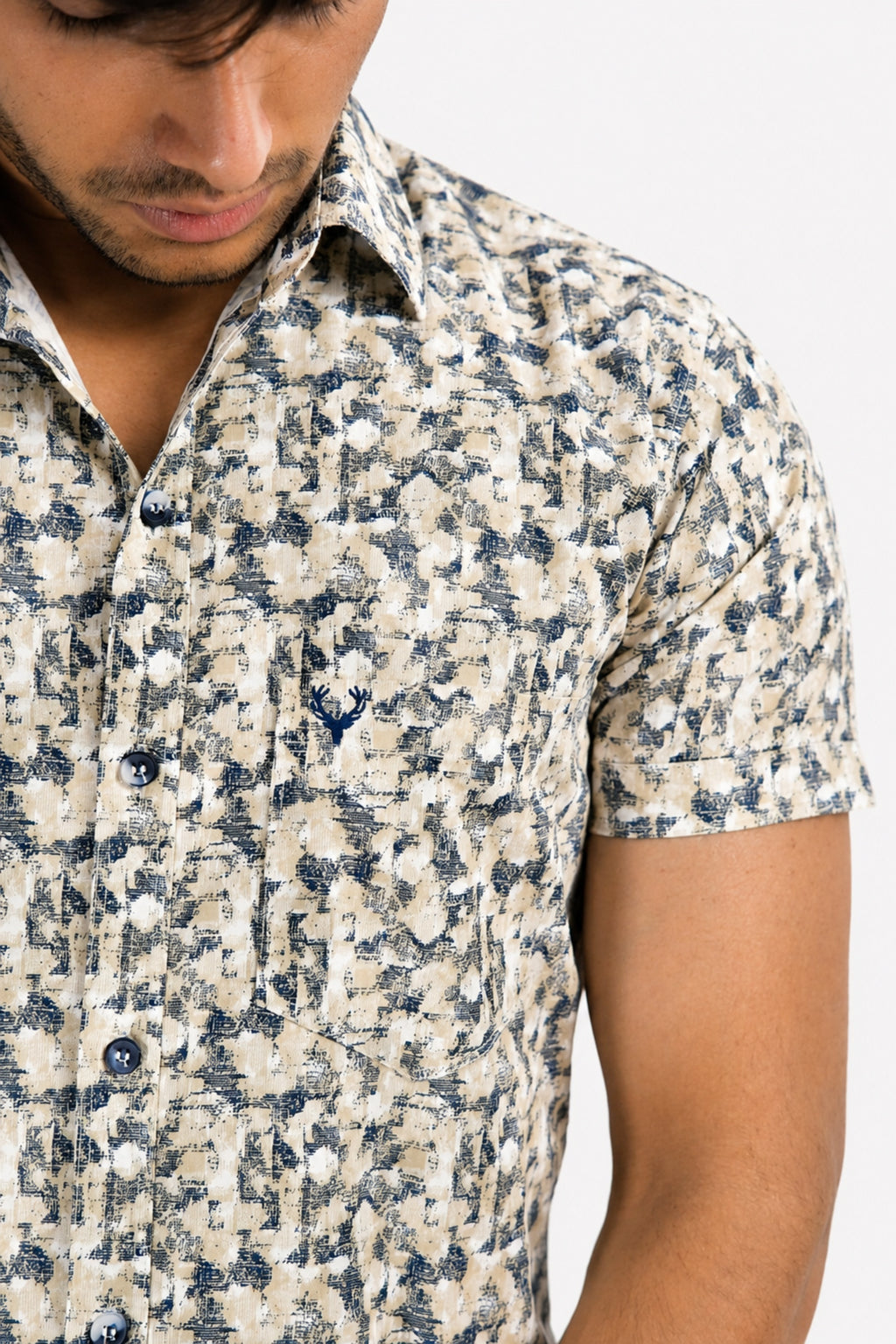 DOBHP CREAM | SLIM FIT PREMIUM POLO NECK CASUAL SHIRT | TEASERWEAR