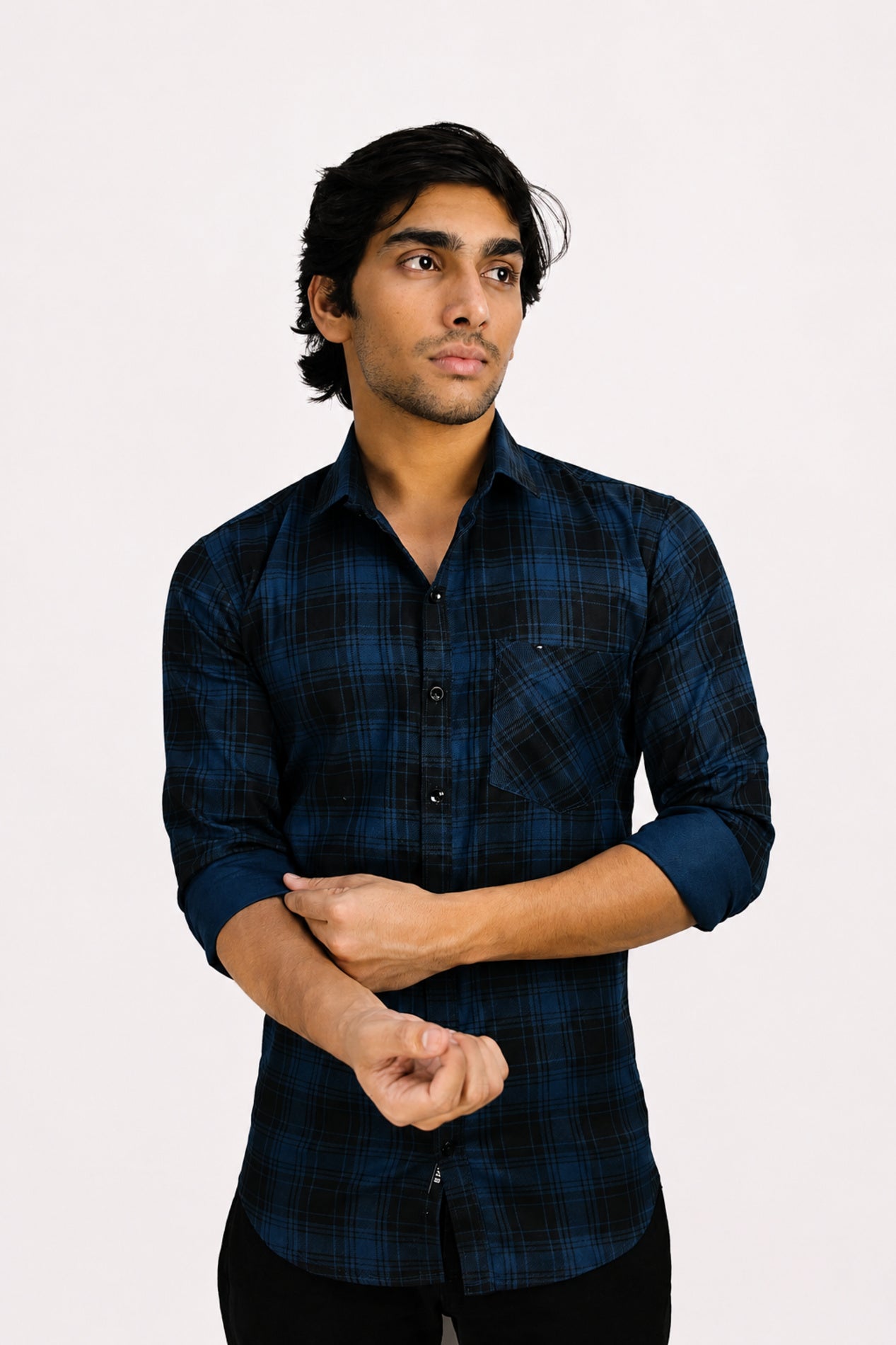 LAFC 2 NAVY BLUE | SLIM FIT PREMIUM POLO NECK CASUAL SHIRT | TEASERWEAR