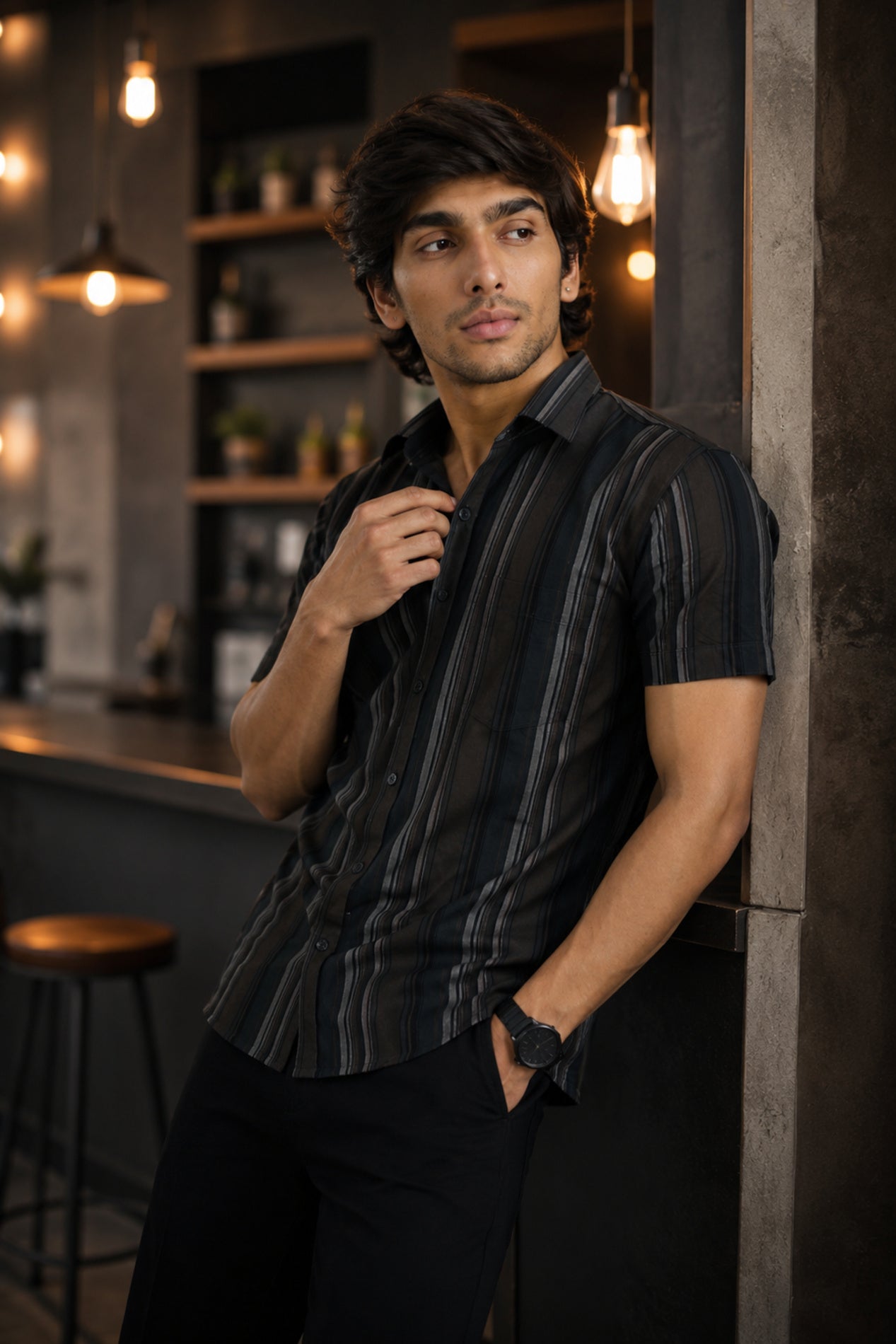 OXFHL BROWN | SLIM FIT PREMIUM POLO NECK CASUAL SHIRT | TEASERWEAR